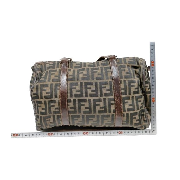 00009165# Authentic Fendi Tote Bag Brown Nylon - Picture 9 of 10